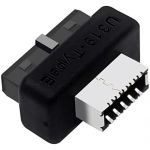 USB3.0 19P/20P to TYPE-E Front Panel Header Black for Type C Motherboard Header