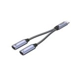 Unitek M206A Type C to Type-C Headphone & 18W Charger Adapter Space-Grey