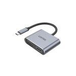 Unitek D1049A 4-in-1 USB-C Hub (HDMI 4K 60Hz + VGA + USB2.0 + USB-C PD 100W) Space Gray