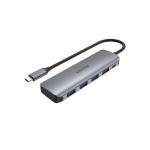 Unitek H1107A 4-in-1 USB-C 5Gbps Hub (4-Port USB-A + Micro-B Power Port) Space Grey