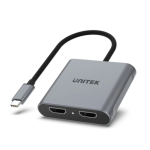 Unitek V1404B USB-C to Dual HDMI 4K60Hz Adapter with MST for Windows Devices Space Grey