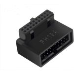 USB 3.0 19/20-Pin Male to Female Motherboard Extension Adapter ( UP Angle-PH19A) Black