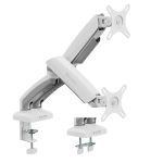 SilverStone SST-ARM26W Dual Monitor Arm with Mechanical Springs and Plastic Armor White