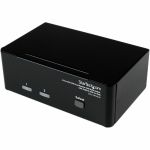 StarTech.com 2 Port DVI VGA Dual Monitor KVM Switch USB with Audio & USB 2.0 Hub - Share a keyboard and mouse as well as 1 VGA and 1 DVI displays/monitors between 2 multimedia computers