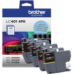 Brother LC401 Genuine Multi-Pack Ink  Black/Cyan/Magenta/Yellow  Pack Of 4 Cartridges  LC4014PKS - 200 Pages Black  200 Pages Cyan  200 Pages Magenta  200 Pages Yellow