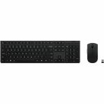 Lenovo Professional Wireless Rechargeable Combo Keyboard and Mouse -US English - USB Type A Scissors Wireless Bluetooth/RF 2.40 GHz Keyboard - English (US) - Gray - USB Type A Wireless