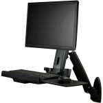 StarTech.com Wall Mount Workstation  Full Motion Standing Desk  Ergonomic Height Adjustable Monitor & Keyboard Tray Arm  For VESA Display - Ergonomic wall-mount workstation - Up to 17lb
