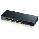 ZYXEL GS1100-10HP 8-Port Gigabit PoE Switch | 8 PoE+ Ports at 130W with 2 SFP Uplinks - 8 Ports - Gigabit PoE / PoE+ Ethernet - 10/100/1000Base-T - Layer 2 Supported - Modular - 2 SFP S