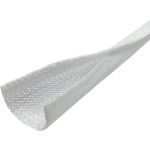 Braided Cable Sleeving 6ft x 1.25in White with Hook & Loop Fastener