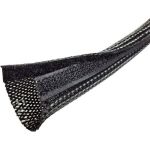 Braided Cable Sleeving 3ft x 1.25in Black with Hook & Loop Fastener