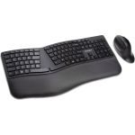 Kensington K75406US Pro Fit Ergo Wireless Keyboardand Mouse Bluetooth/RF 2.4GHz Black