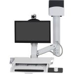 Ergotron StyleView Wall Mount for Keyboard  Monitor  Bar Code Scanner  Mouse  CPU  Wrist Rest  LCD Display - White - Height Adjustable - 24in Screen Support - 32 lb Load Capacity - 75 x