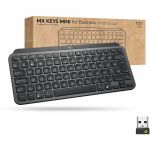 Logitech MX Keys Mini Wireless Illuminated Keyboard for Business  Compact  Logi Bolt Technology  Graphite - Wireless Connectivity - Bluetooth - 32.81 ft - 2.40 GHz Easy-Switch Hot Key(s