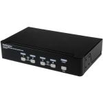 StarTech.com 4 Port DVI + USB KVM Switch with Audio - KVM switch - USB 2.0 Hub - 2 ports - 1 local user - 1U - Share keyboard  mouse  speakers and a DVI display between four multimedia