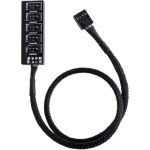 1 to 5 Way Splitter 4-Pin PWM PC Fan Hub Power Supply Cable 13.7inch Black