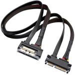 22 Pin(7+15) Sata Data&Power Combo Extension Cable with Locking Latch M/F 50CM Black