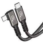 USB4.0 40Gbps Type CM  to CM 90 Degree Angle Braided Cable 240W(48V 5A) Support Dual 4K@60Hz Single 8K@60Hz 5ft Black