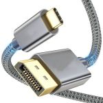 Bi-Directional  8K USB C to DisplayPort Braided Cable Support 8K@60Hz /4K@144Hz Resolution 10ft Black