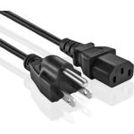 SJT 3*18AWG 5-15P 3-Prong to IEC320 C13 UL Listed Power Cord Cable10A 125V M/F 15ft Black