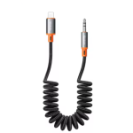Mcdodo CA-0890 Lightning Male to DC3.5mm Male Audio Coiled Cable 6' Black