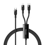 Mcdodo CA-8780 Type C to Type C & Lightning PD Fast Charging Cable 3.9' Black
