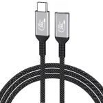 USB4.0 20Gbps Type CM to CF Aadpter Braided Cable 240W(48V 5A) Support Single 4K@60Hz 3ft Black
