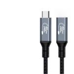 USB4.0 40Gbps Type CM  to CF Aadpter Braided Cable 240W(48V 5A) Support Dual 4K@60Hz Single 8K@60Hz 3ft Black
