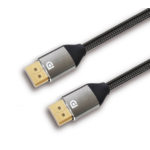DP2.1 Cable M-M 30AWG Gold Plated UHBR10 40G with 40G DPID Cotton braided Support 8K@60Hz 3ft Black