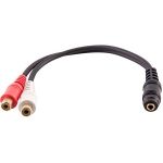 3.5 mm Female to 2RCA Female Adapter Cable 8in