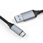 USB A 3.2 to Type C Braided Cable supports up to 10Gbps 20V3A 60W 10ft Space Grey