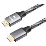 HDMI 2.1 Male to Male 1.6ft Braided Cable Support 8K@60Hz / 4K@120Hz Resolution 1.6ft Grey