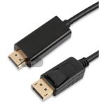 DisplayPort to HDMI Cable 6.5ft Gold Plated Support for 4K at 60Hz Black