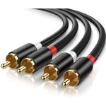 Premium 2RCA Male to 2RCA Male Cable 6.5ft Gold Plated Black