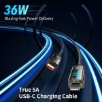 Mcdodo CA-3600 Digital Display USB C to Lightning 36W PD Cable 3.9ft Black