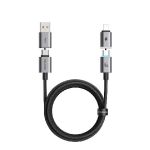 Mcdodo CA-6560 4 In 1  USB-A/USB-C to USB-C/ Lightning Cable with Light 4ft Black