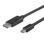 Mini DP M to DP M 1.2 Cable 10' Black Nickel Plated Support 4k*2k