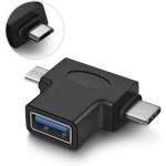USB-C Male Micro USB Male to USB-A 3.0 Adapter