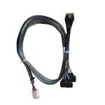 SlimSAS 8X (SFF-8654) 74Pin 2*U.2 NVMe ( 2*SFF-8639) 68Pin Cable with Power 75cm Black