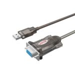 Unitek Y-1105D01 USB A Male to RS232 (DB9F) Female Serial Adapter Cable 2M(6ft) Transparent Dark Brown