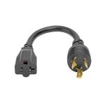 Tripp Lite P046-06N-T 6in L5-20P to 5-15/20R Power Cord Adapter Cable with Locking Connectors Heavy Duty 20A 12AWG