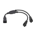 Tripp Lite P002-18N-2R Power Cord Y Splitter C14 to 2x NEMA 5-15R - 13A 125V 16 AWG 18 in. (46 cm) Black