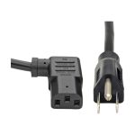 Tripp Lite P006-006-13RA Computer Power Cord NEMA 5-15P to Right-Angle C13 - 10A 125V 18 AWG 6 ft. (1.83 m) Black