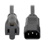 Tripp Lite P002-001-13A NEMA 5-15R to C14 Computer AC Power Cable - 13A 125V 16 AWG 1 ft. (0.31 m) Black