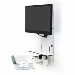 Ergotron StyleView Lift for Monitor  Keyboard  Mouse  Scanner - White - Height Adjustable - 24in Screen Support - 33 lb Load Capacity - 75 x 75  100 x 100