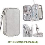 Electronic Travel Cable Organizer Bag7.8*4.5*2.4inch Light Grey