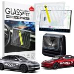 Tesla 15.4in Front & Back 9H Tempered Glass Screen  for Model Y Juniper 2025 & Model 3 Highland (2024-2025) Clear
