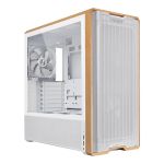 Lian-Li LANCOOL 217 Genuine Walnut Wood Computer Case Mid-Tower ATX PC Case with 5 Pre-Installed PWM Fans - White