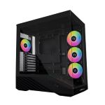 Lian Li V100RX ATX Mid-Tower Case 4 x 120mm ARGB PWM Fans Pre-Installed LED RGB Strip Display Platform Black (V100RX)