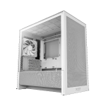 NZXT CC-H31FW-01 H3 Flow Micro-ATX High-Airflow PC Case - White - tinted tempered glass