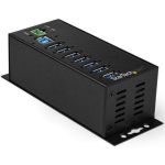 StarTech.com 7 Port USB Hub w/ Power Adapter  Metal Industrial USB 3.0 Data Hub  Din Rail  Wall & Desk Mountable USB 5Gbps Hub  TAA - Industrial USB 3.0 hub w/ rugged metal housing. 15k